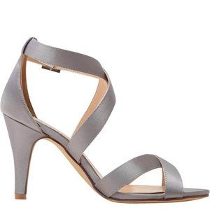 Women Elegant Park Bridal Strap d'Orsay Buckled 3.5” Heels Gray/Steele Size 8.5